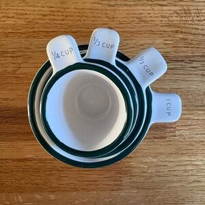 Pfaltzgraff White and Green Measuring Cups